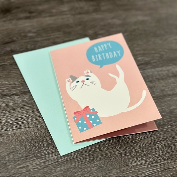 Pop-up Kitten White Cat Birthday Card ❘ Celebrate Card ❘ Happy Birthday Card - Picture 4 of 6